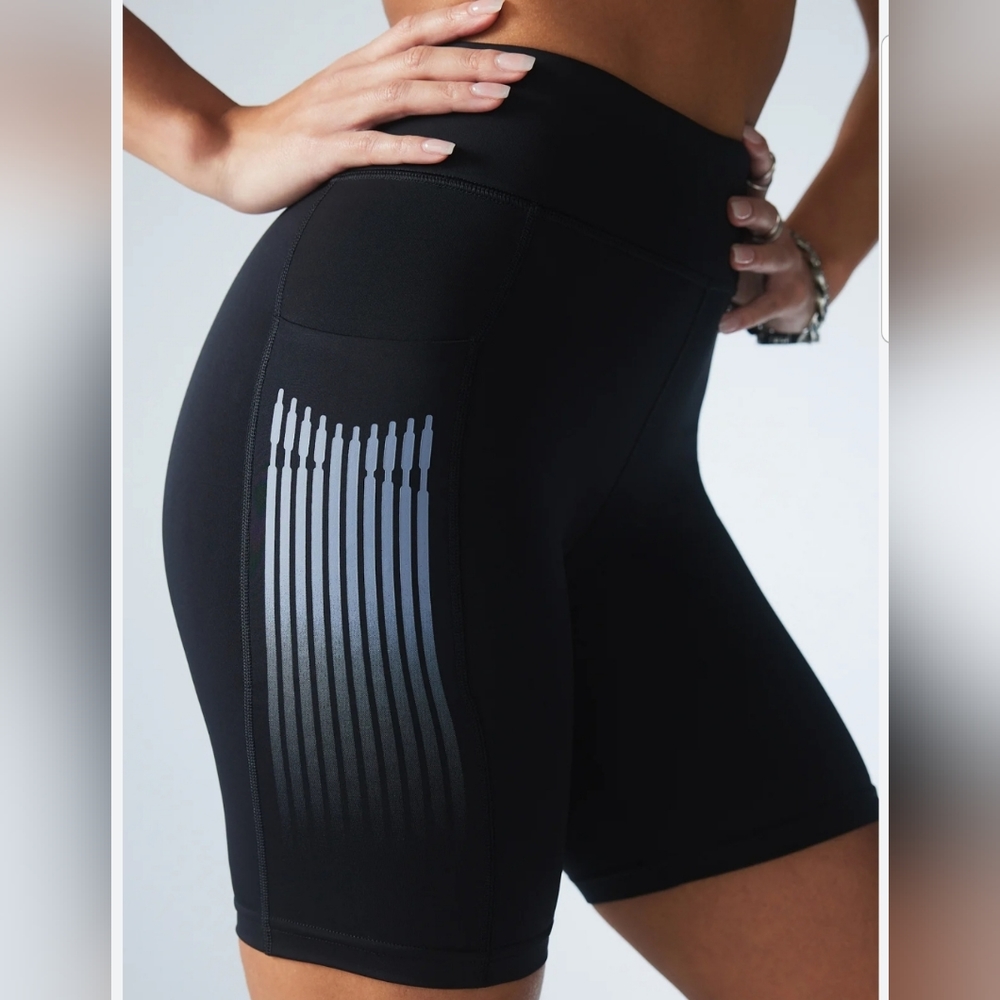 Savage X Fenty Band-It High -Waist Bike Short Size Small Color Black